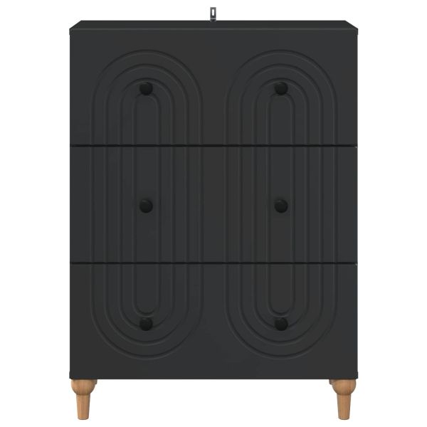 Чекмеджетен шкаф Черно 66 x 34,5 x 90 см Инженерна дървесина