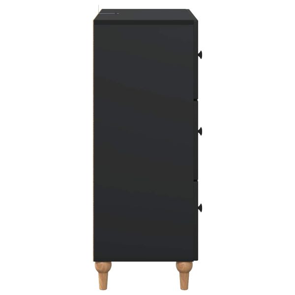 Чекмеджетен шкаф Черно 66 x 34,5 x 90 см Инженерна дървесина