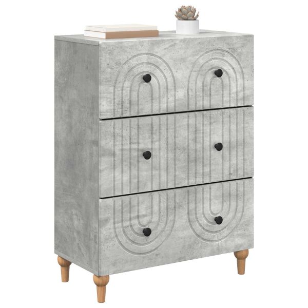 Чекмеджетен шкаф Бетонно сиво 66 x 34,5 x 90 см
