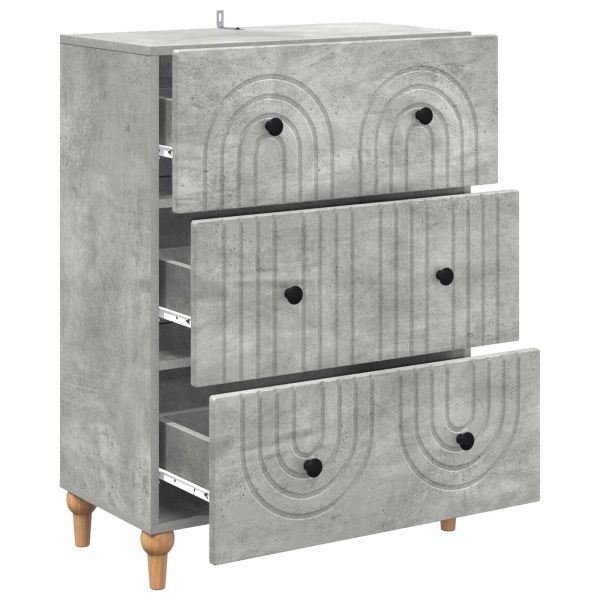 Чекмеджетен шкаф Бетонно сиво 66 x 34,5 x 90 см