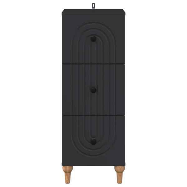 Чекмеджетен шкаф Черно 33 x 34,5 x 90 см Инженерна дървесина