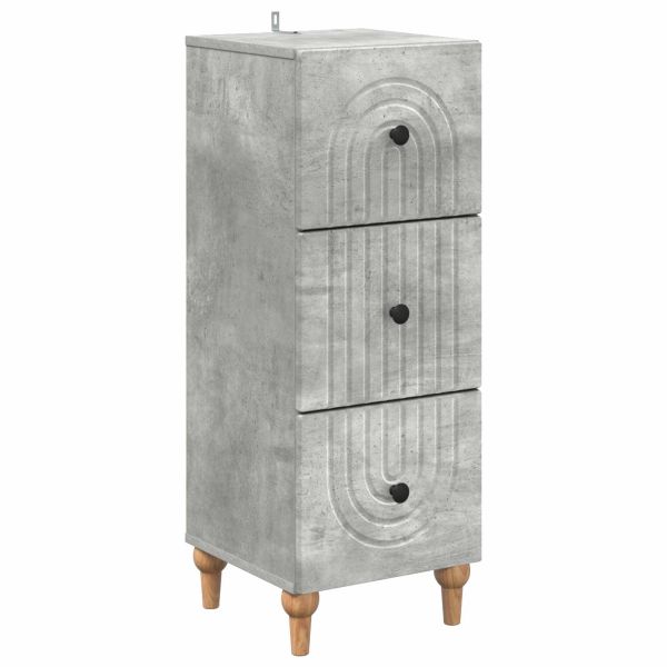 Чекмеджетен шкаф Бетонно сиво 33 x 34,5 x 90 см