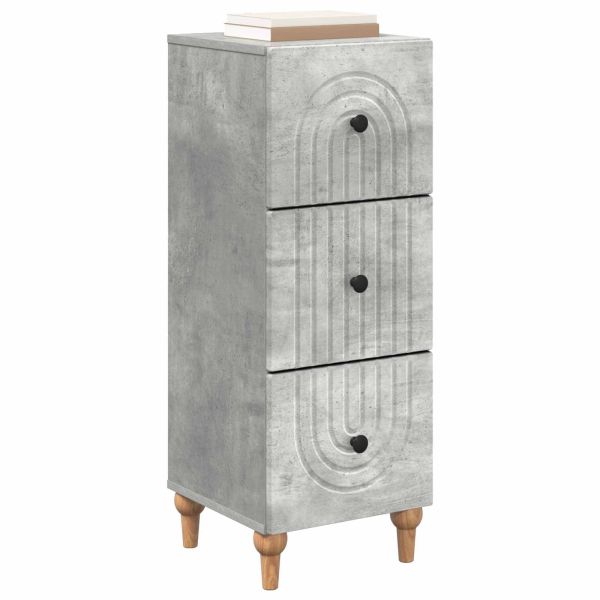 Чекмеджетен шкаф Бетонно сиво 33 x 34,5 x 90 см