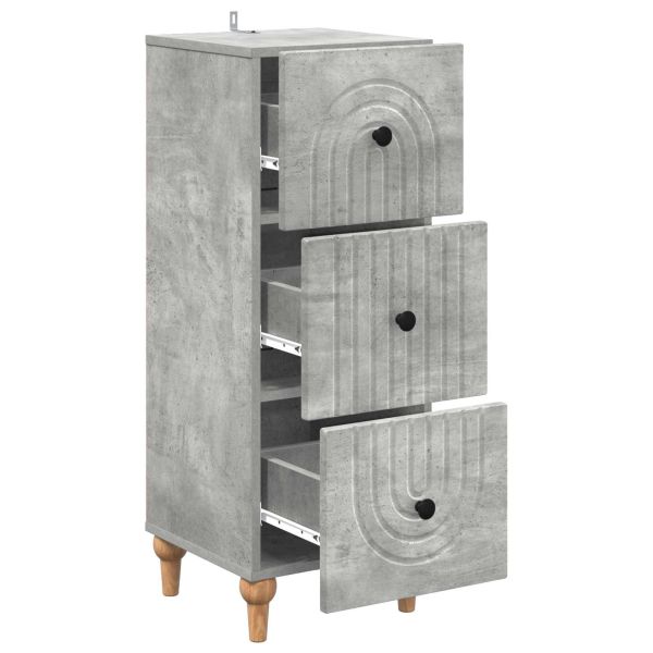 Чекмеджетен шкаф Бетонно сиво 33 x 34,5 x 90 см