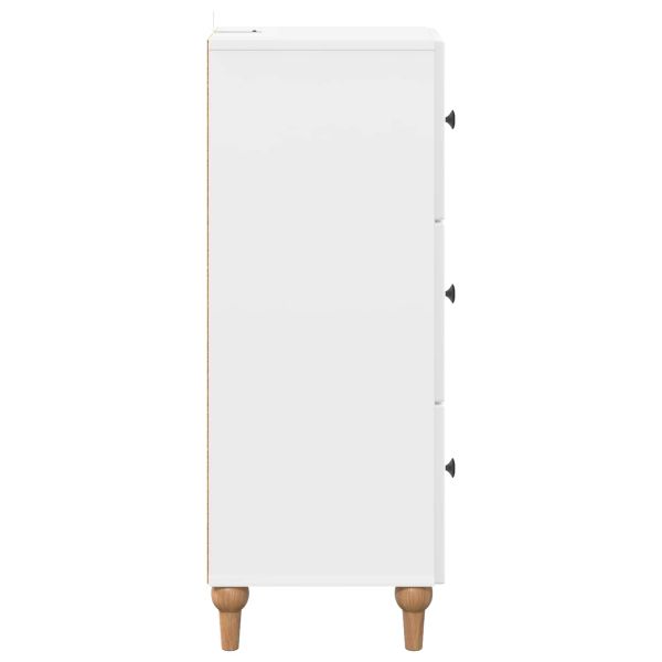 Чекмеджетен шкаф Бял гланц 33 x 34,5 x 90 см
