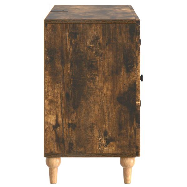 ТВ шкаф Опушен дъб 89 x 34,5 x 60 см Инженерна дървесина
