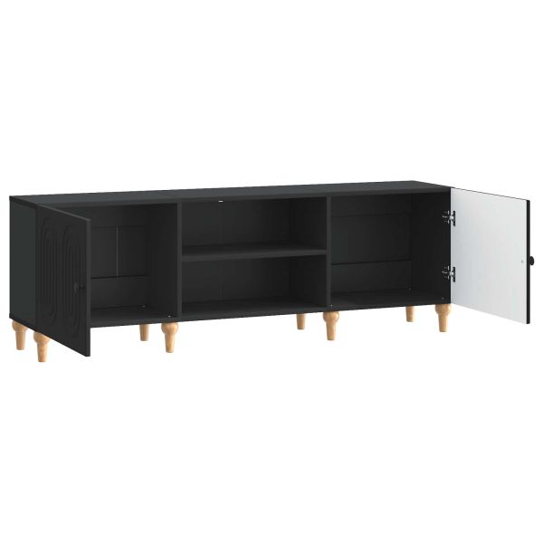 ТВ шкаф Черно 150 x 31 x 50 см Инженерна дървесина