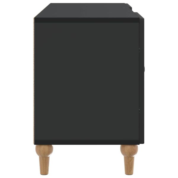 ТВ шкаф Черно 102 x 34,5 x 50 см Инженерна дървесина