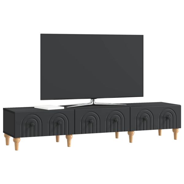 ТВ шкаф с чекмедже Черно 147 x 34,5 x 30 см Инженерна дървесина