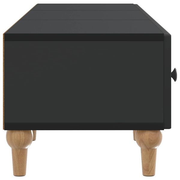 ТВ шкаф с чекмедже Черно 147 x 34,5 x 30 см Инженерна дървесина
