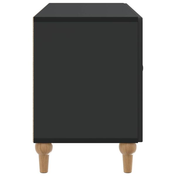 ТВ шкаф Черно 99 x 34,5 x 50 см Инженерна дървесина