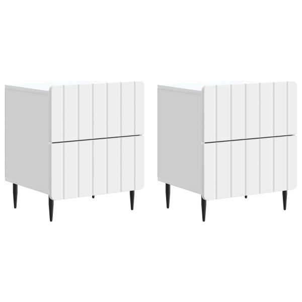 Нощен шкаф 2 pcs Бяло 43 x 34,5 x 49,5 см Инженерна дървесина
