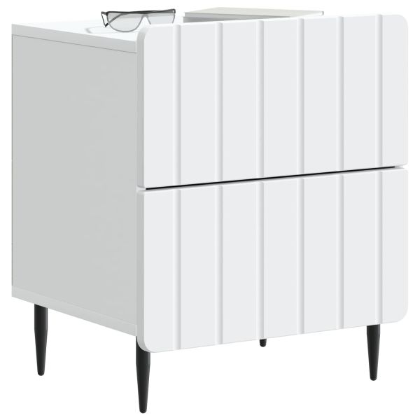 Нощен шкаф 2 pcs Бяло 43 x 34,5 x 49,5 см Инженерна дървесина
