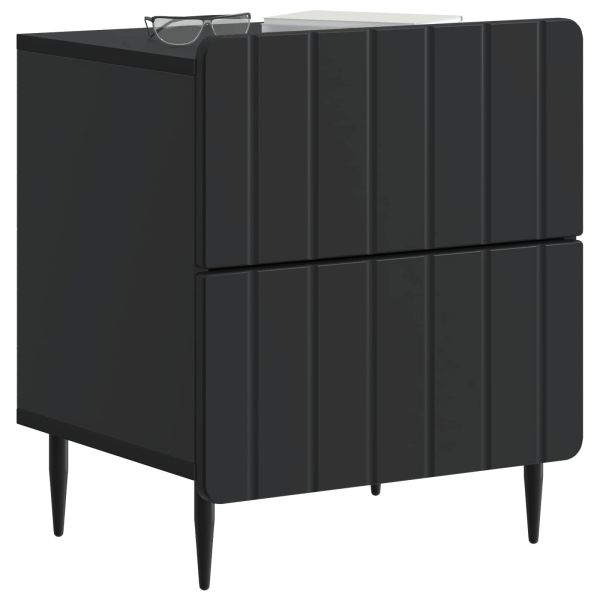 Нощен шкаф 2 pcs Черно 43 x 34,5 x 49,5 см Инженерна дървесина