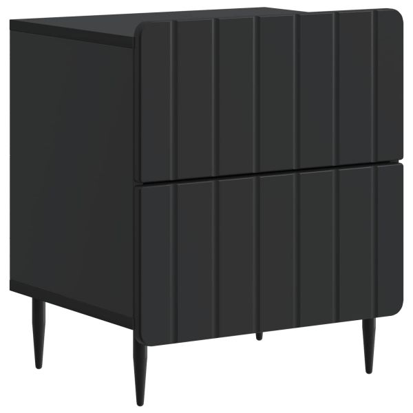 Нощен шкаф 2 pcs Черно 43 x 34,5 x 49,5 см Инженерна дървесина