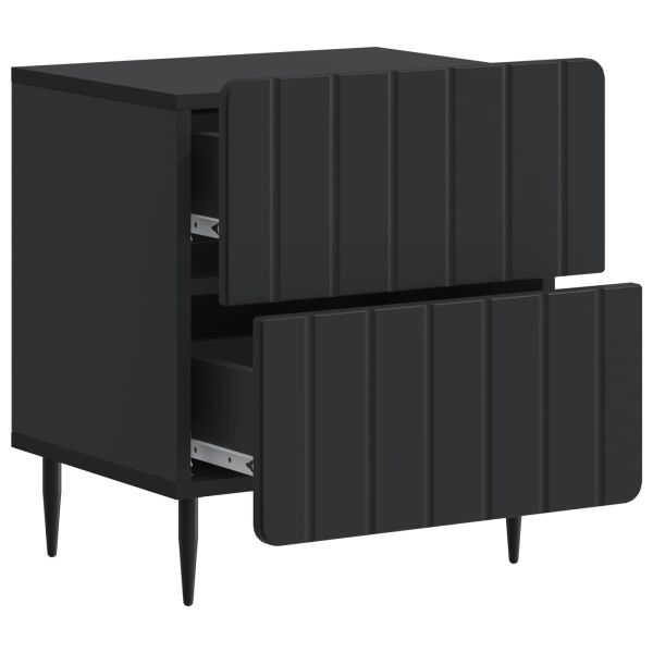 Нощен шкаф 2 pcs Черно 43 x 34,5 x 49,5 см Инженерна дървесина