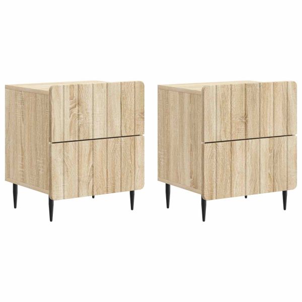 Нощен шкаф с чекмедже 2 pcs Дъб сонома 43 x 34,5 x 49,5 см
