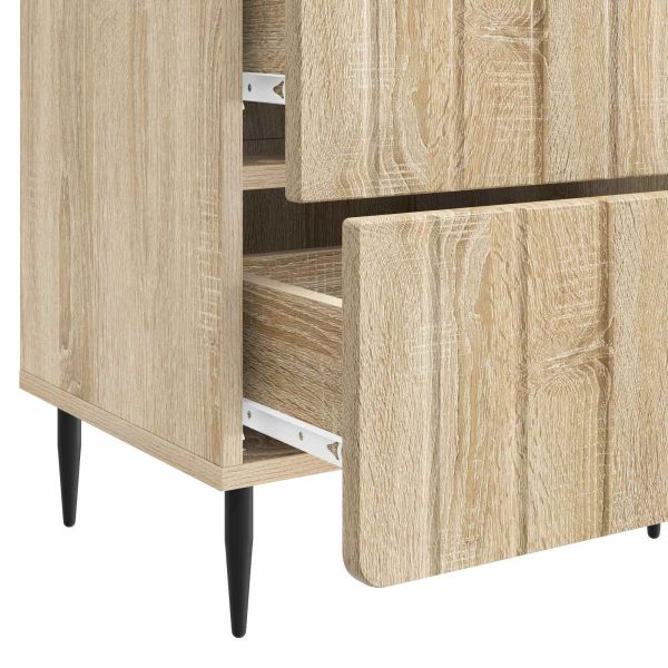 Нощен шкаф с чекмедже 2 pcs Дъб сонома 43 x 34,5 x 49,5 см