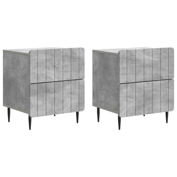 Нощен шкаф с чекмедже 2 pcs Бетонно сиво 43 x 34,5 x 49,5 см