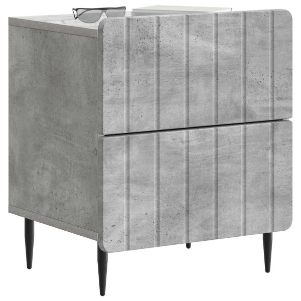 Нощен шкаф с чекмедже 2 pcs Бетонно сиво 43 x 34,5 x 49,5 см