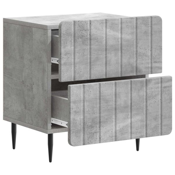 Нощен шкаф с чекмедже 2 pcs Бетонно сиво 43 x 34,5 x 49,5 см
