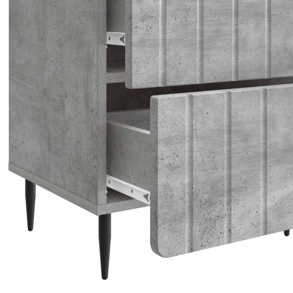 Нощен шкаф с чекмедже 2 pcs Бетонно сиво 43 x 34,5 x 49,5 см