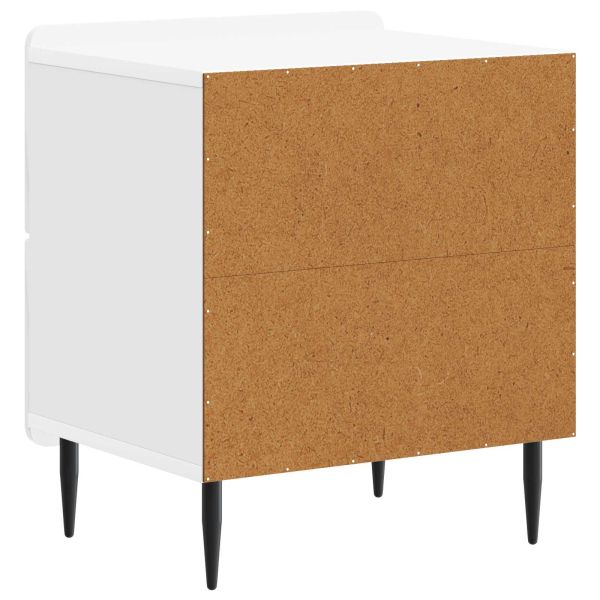 Нощен шкаф с чекмедже 2 pcs Бял гланц 43 x 34,5 x 49,5 см