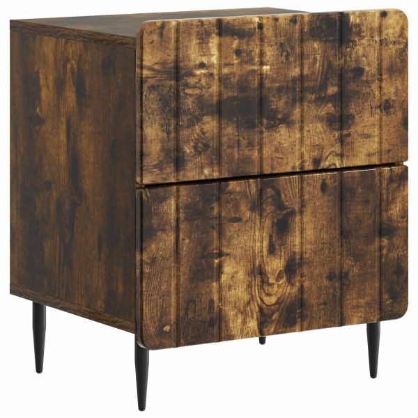 Нощен шкаф с чекмедже 2 pcs Опушен дъб 43 x 34,5 x 49,5 см