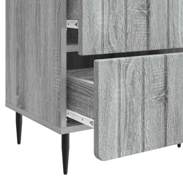 Нощен шкаф с чекмедже 2 pcs Сива сонома 43 x 34,5 x 49,5 см