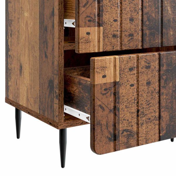 Нощен шкаф с чекмедже 2 pcs Старо дърво 43 x 34,5 x 49,5 см