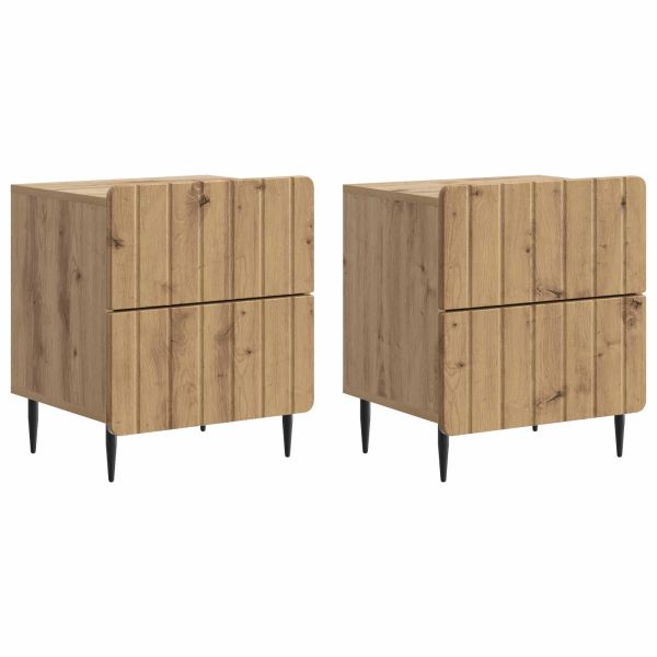 Нощен шкаф с чекмедже 2 pcs Дъб артизан 43 x 34,5 x 49,5 см