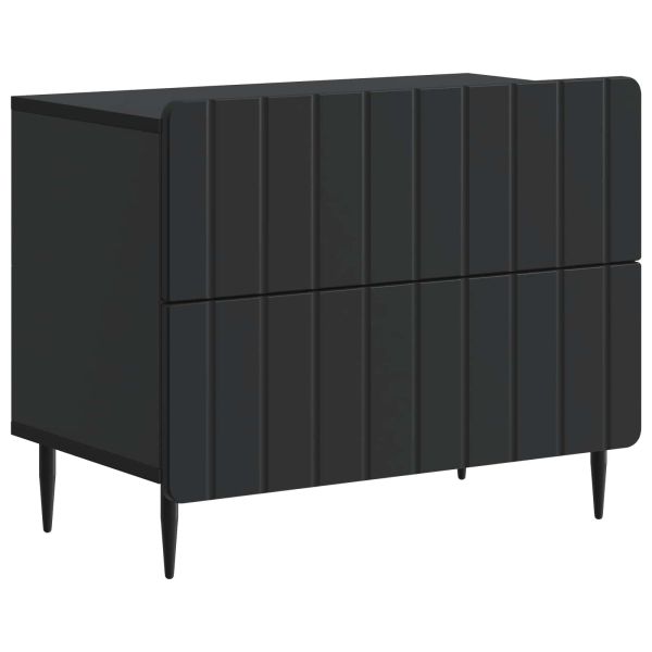 Нощен шкаф Черно 62 x 34,5 x 49,5 см Инженерна дървесина