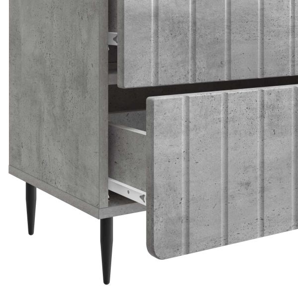 Нощен шкаф Бетонно сиво 62 x 34,5 x 49,5 см Инженерна дървесина