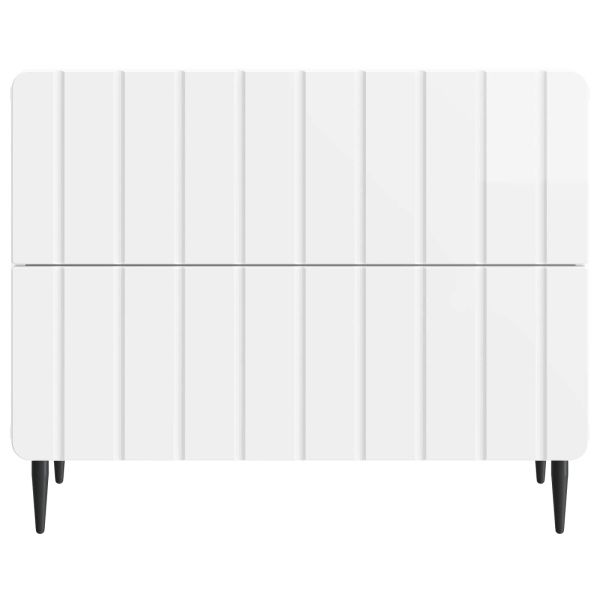 Нощен шкаф Бял гланц 62 x 34,5 x 49,5 см Инженерна дървесина