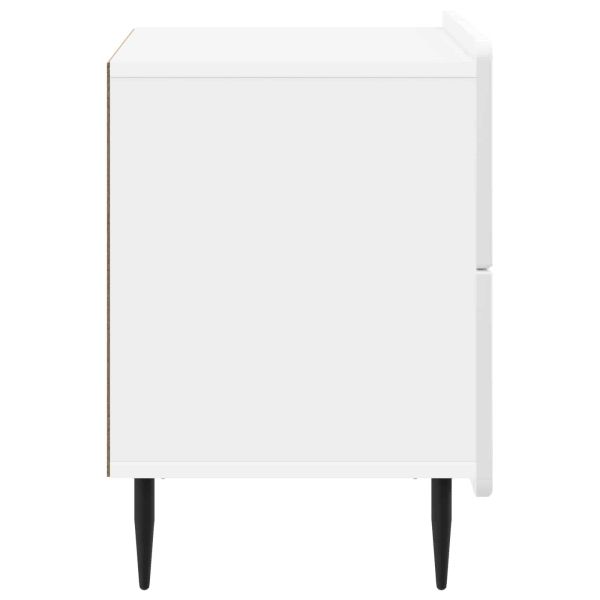 Нощен шкаф Бял гланц 62 x 34,5 x 49,5 см Инженерна дървесина