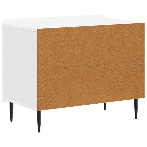 Нощен шкаф Бял гланц 62 x 34,5 x 49,5 см Инженерна дървесина