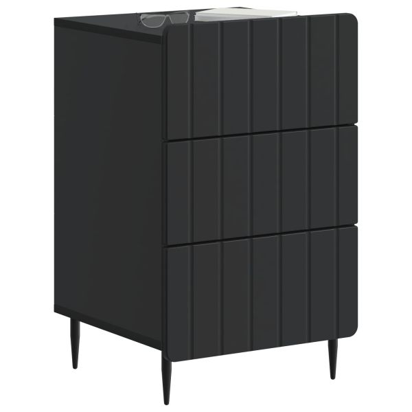 Нощен шкаф с чекмедже Черно 43x 41 x 68 см Инженерна дървесина