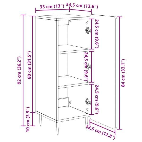 Служебен шкаф Дъб сонома 34,5 x 33 x 92 см Инженерна дървесина