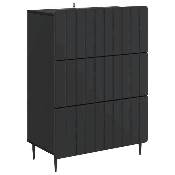 Чекмеджетен шкаф Черно 66 x 34,5 x 92 см Инженерна дървесина