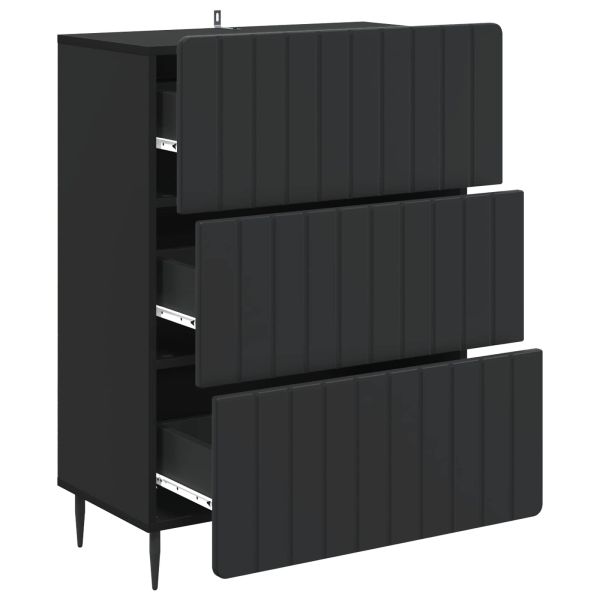 Чекмеджетен шкаф Черно 66 x 34,5 x 92 см Инженерна дървесина