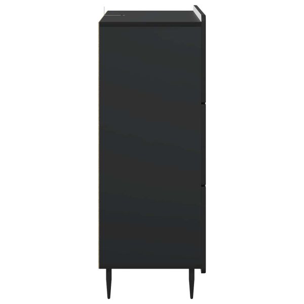 Чекмеджетен шкаф Черно 66 x 34,5 x 92 см Инженерна дървесина
