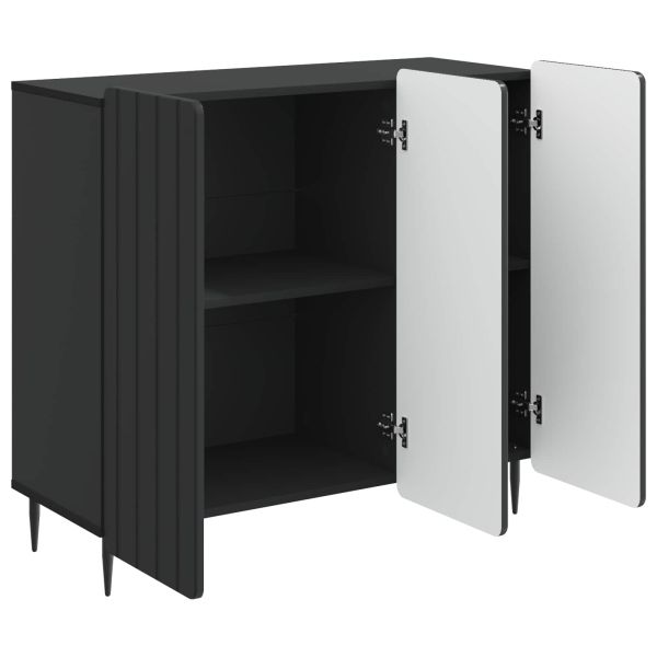 Служебен шкаф Черно 89 x 34,5 x 82 см Инженерна дървесина