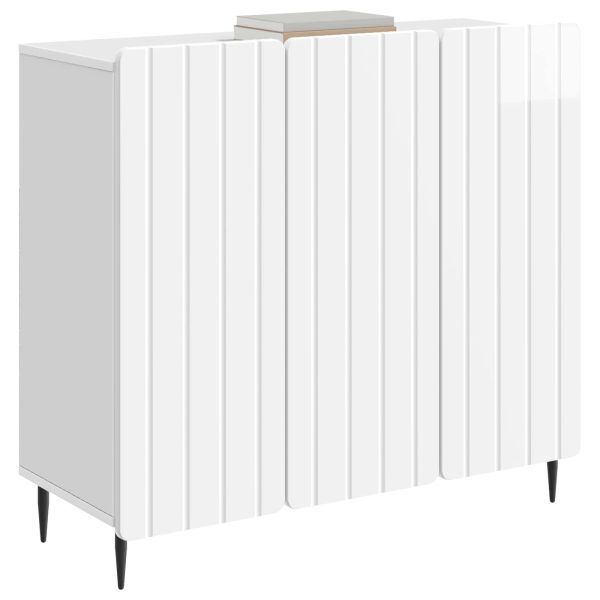 Служебен шкаф Бял гланц 89 x 34,5 x 82 см Инженерна дървесина