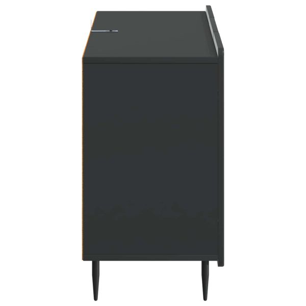 Служебен шкаф Черно 89 x 34,5 x 62 см Инженерна дървесина