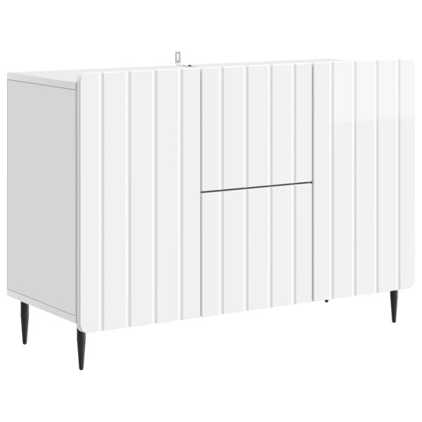 Служебен шкаф Бял гланц 89 x 34,5 x 62 см Инженерна дървесина