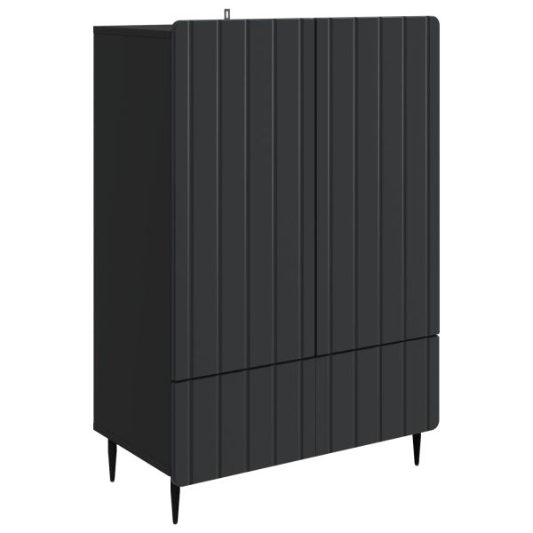 Служебен шкаф Черно 66 x 34,5 x 97 см Инженерна дървесина