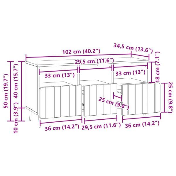 ТВ шкаф Дъб артизан 102 x 34,5 x 50 см Инженерна дървесина