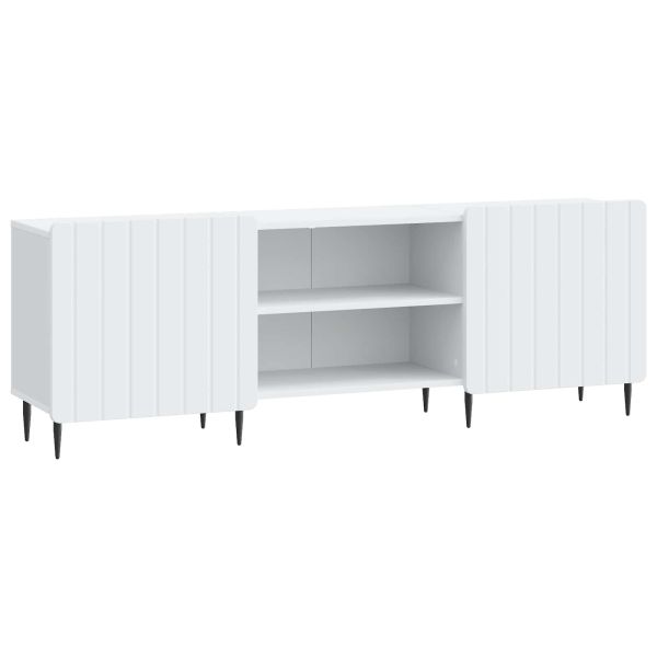 ТВ шкаф Бяло 150 x 31 x 52 см Инженерна дървесина