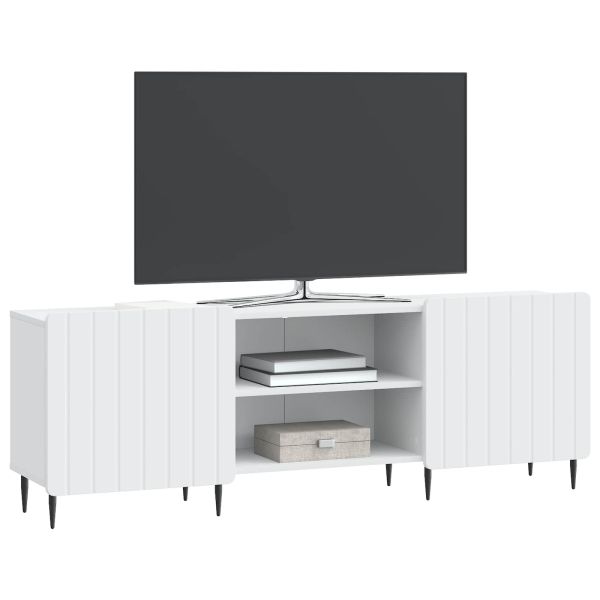 ТВ шкаф Бяло 150 x 31 x 52 см Инженерна дървесина