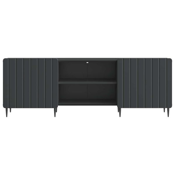 ТВ шкаф Черно 150 x 31 x 52 см Инженерна дървесина